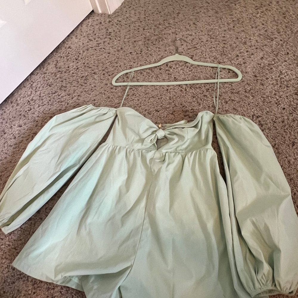 Vestique Mint Green Off-Shoulder Women's Romper